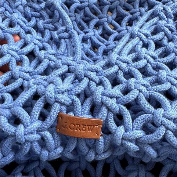 J.Crew Cadiz Hand-Knotted Rope Tote Bag NWT Brilliant Ocean Blue - Picture 4 of 6